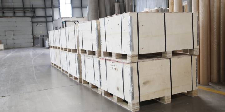 产品已打包完毕等待装运。